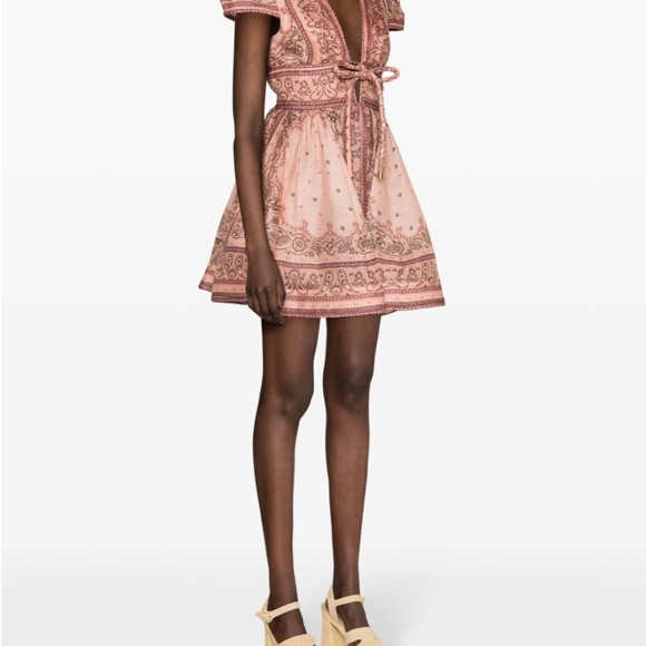 Pink Bandana Print Mini Dress Size 0 - Picture 10 of 10